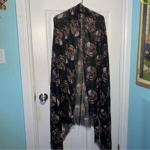 Torrid Extra Large Floral Skull Scarf Shawl Combo